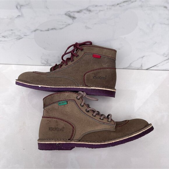 Kickers Mens Vintage Style Casual Ankle Boots Taupe Size 41 - Picture 5 of 11